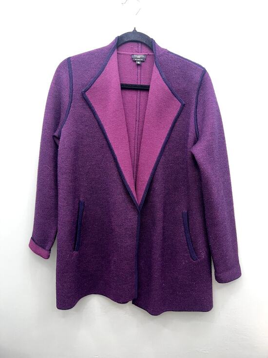Talbots Jackets & Blazers - Talbots Merino Wool Sweater Blazer Petite Medium Plum Purple Cardigan